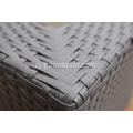 5pcs rattan a soffa ddu alwminiwm